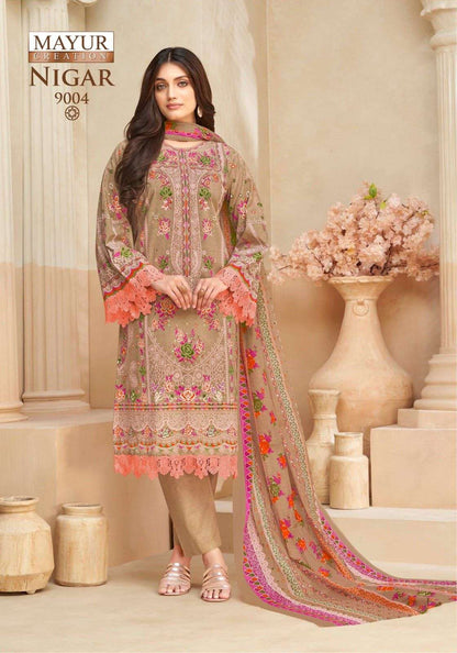 Nigar Vol 9 Mayur Creation Cotton Karachi Readymade Suits Manufacturer India