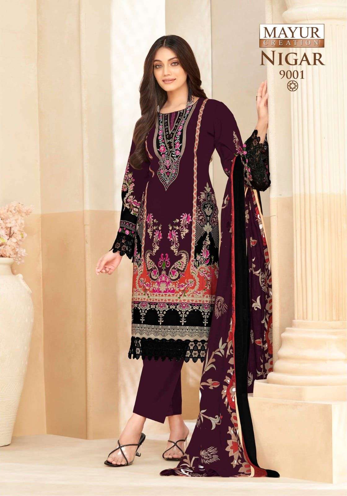 Nigar Vol 9 Mayur Creation Cotton Karachi Readymade Suits Manufacturer India