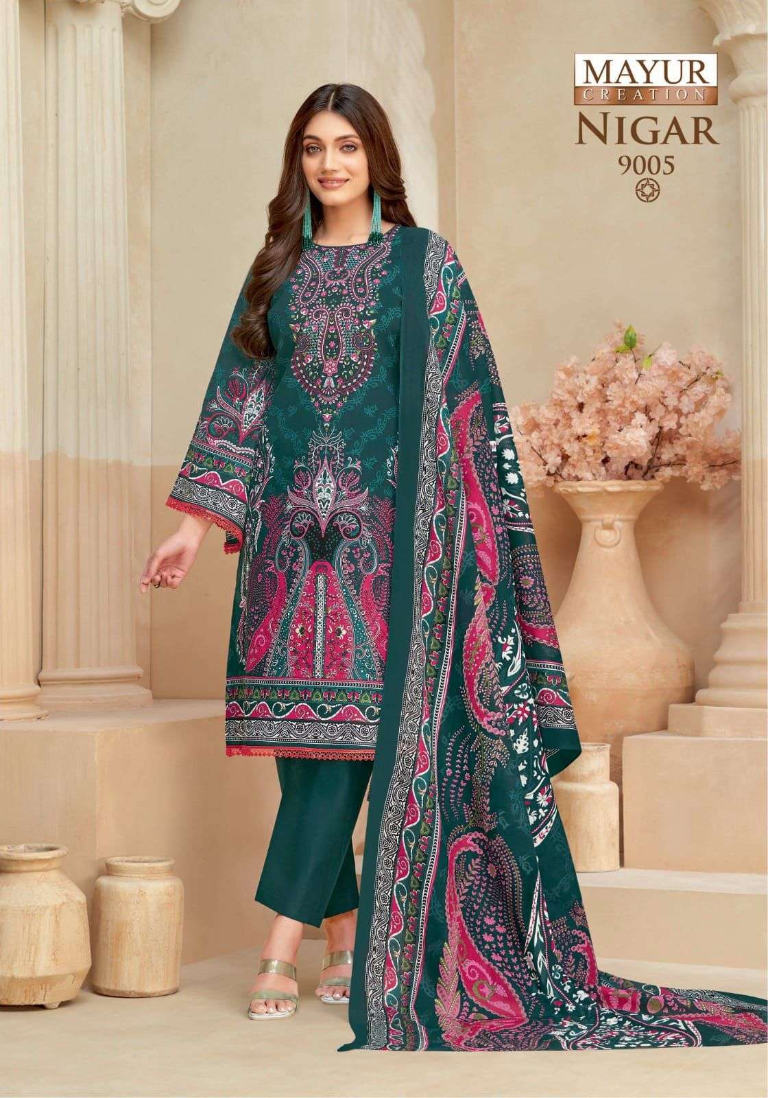 Nigar Vol 9 Mayur Creation Cotton Karachi Readymade Suits Manufacturer India
