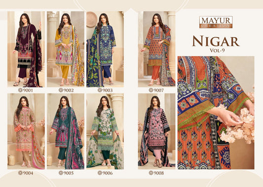 Nigar Vol 9 Mayur Creation Cotton Karachi Salwar Suits Supplier Ahmedabad