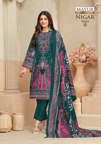 Nigar Vol 9 Mayur Creation Cotton Karachi Salwar Suits Supplier Ahmedabad