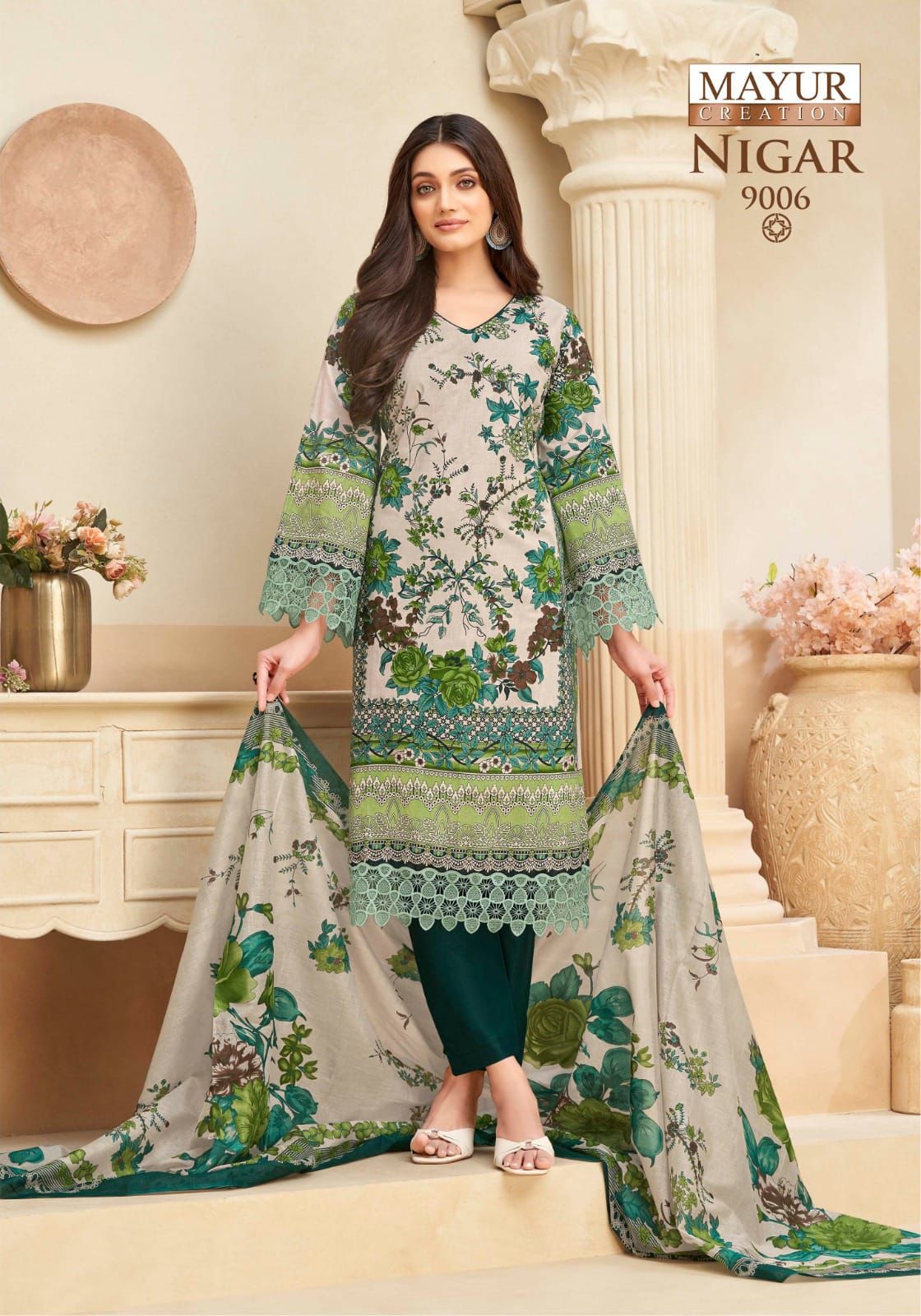 Nigar Vol 9 Mayur Creation Cotton Karachi Salwar Suits Supplier Ahmedabad