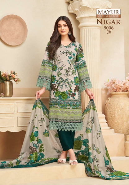 Nigar Vol 9 Mayur Creation Cotton Karachi Salwar Suits Supplier Ahmedabad