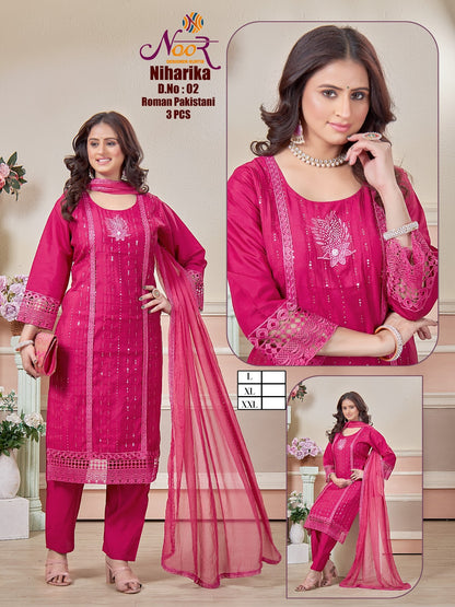 Niharika Noor Global Roman Readymade Pant Style Suits Exporter