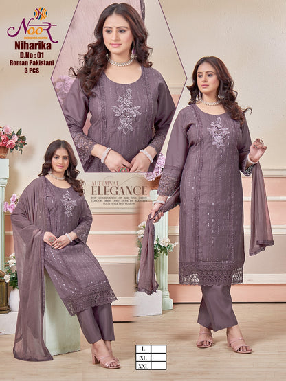 Niharika Noor Global Roman Readymade Pant Style Suits Exporter