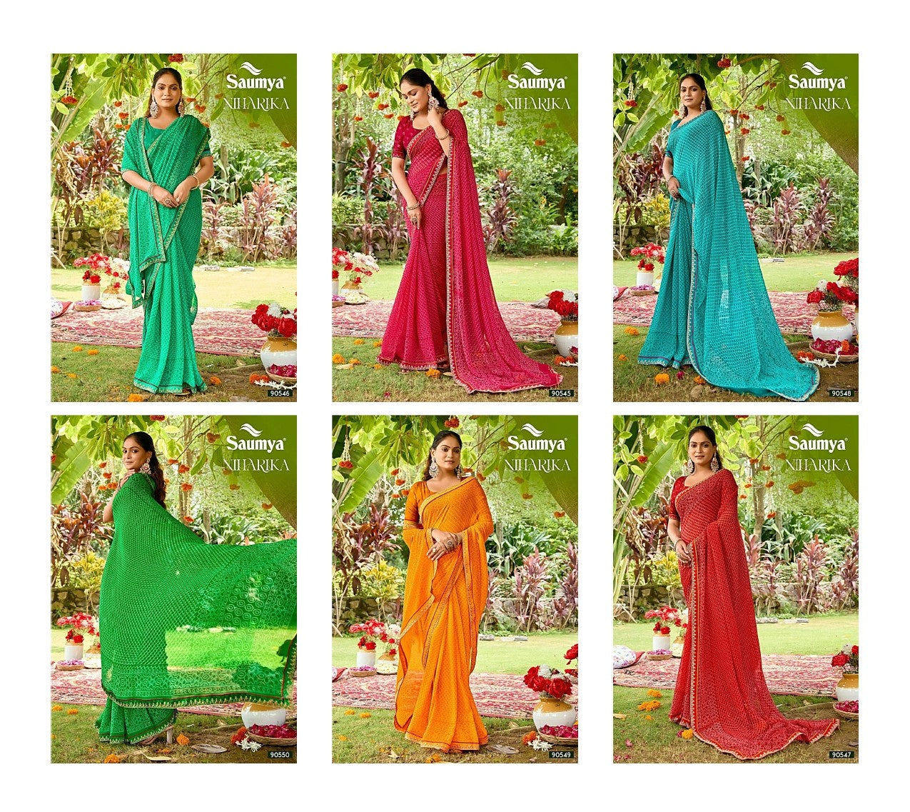 Niharika Saumya J Fox Georgette Sarees Exporter India