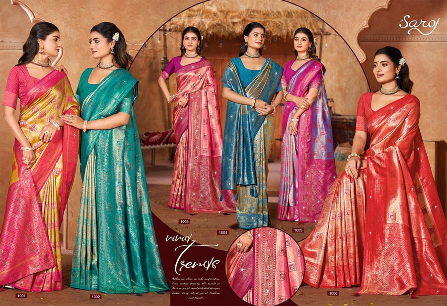 Niharika Silk Saroski Vol 1 Saroj Sarees Supplier Gujarat