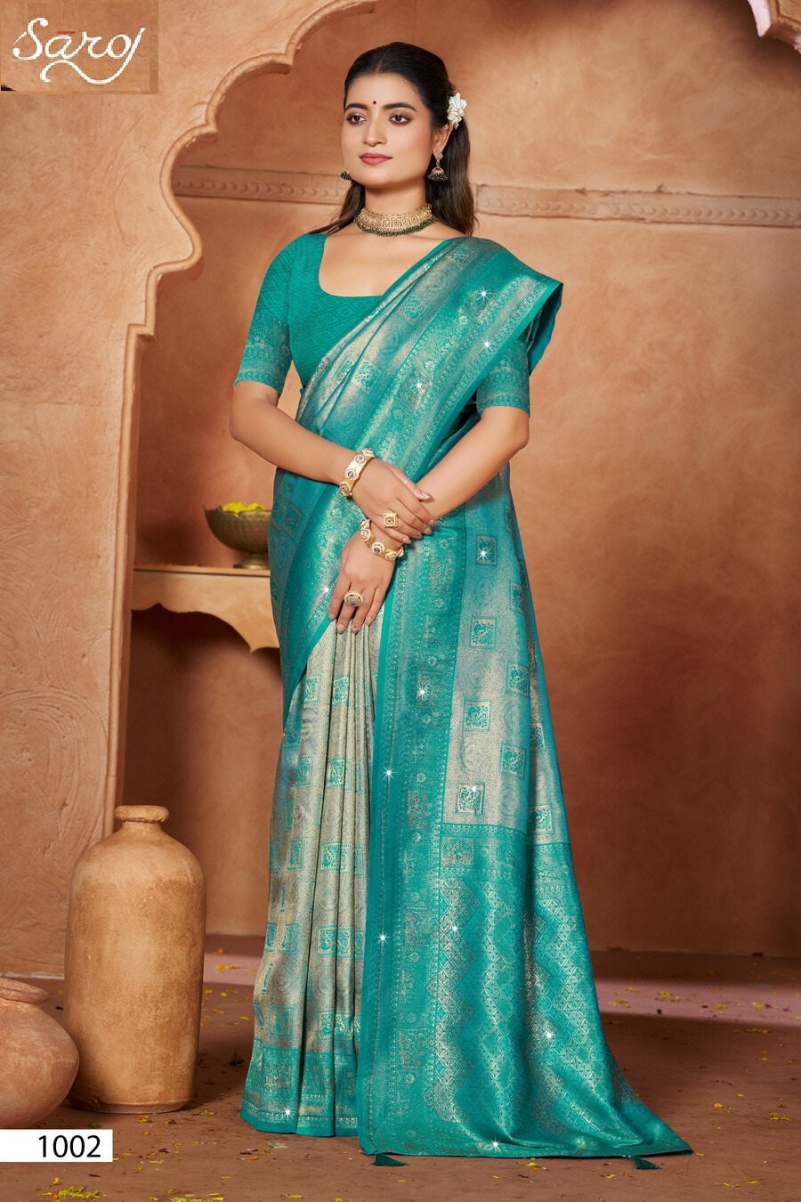 Niharika Silk Saroski Vol 1 Saroj Sarees Supplier Gujarat