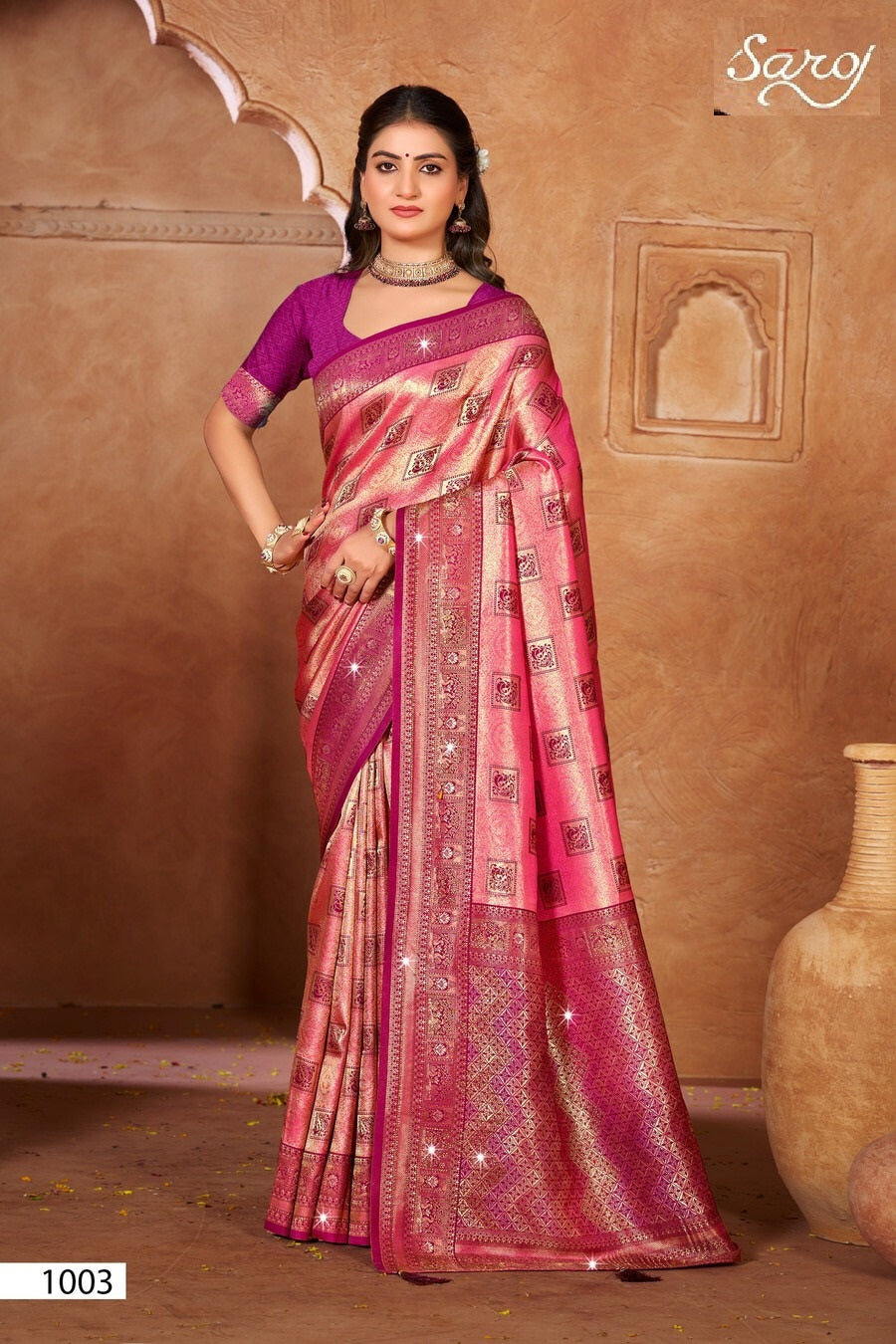 Niharika Silk Saroski Vol 1 Saroj Sarees Supplier Gujarat