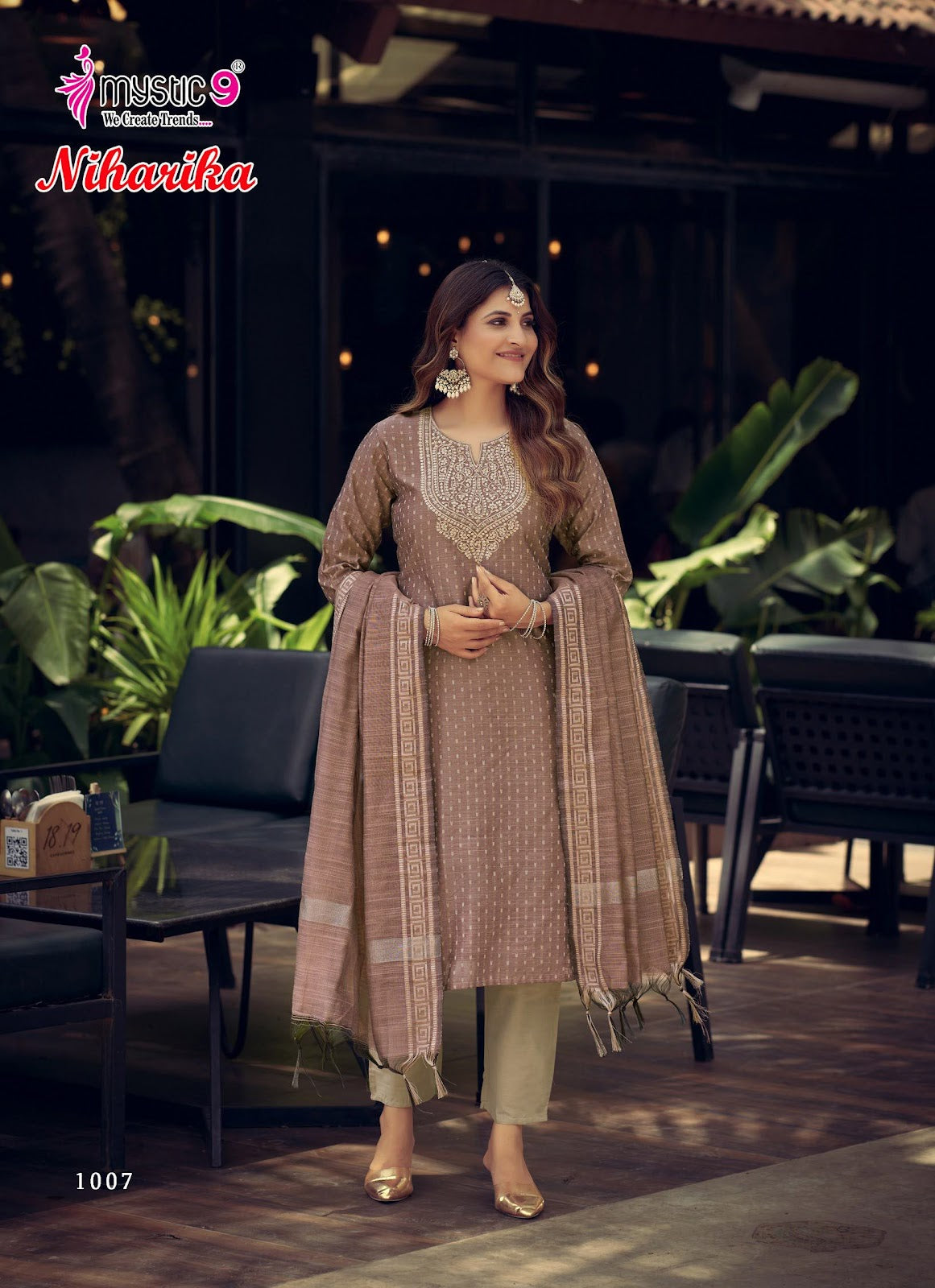 Niharika Vol 1 Mystic 9 Roman Silk Readymade Pant Style Suits Exporter