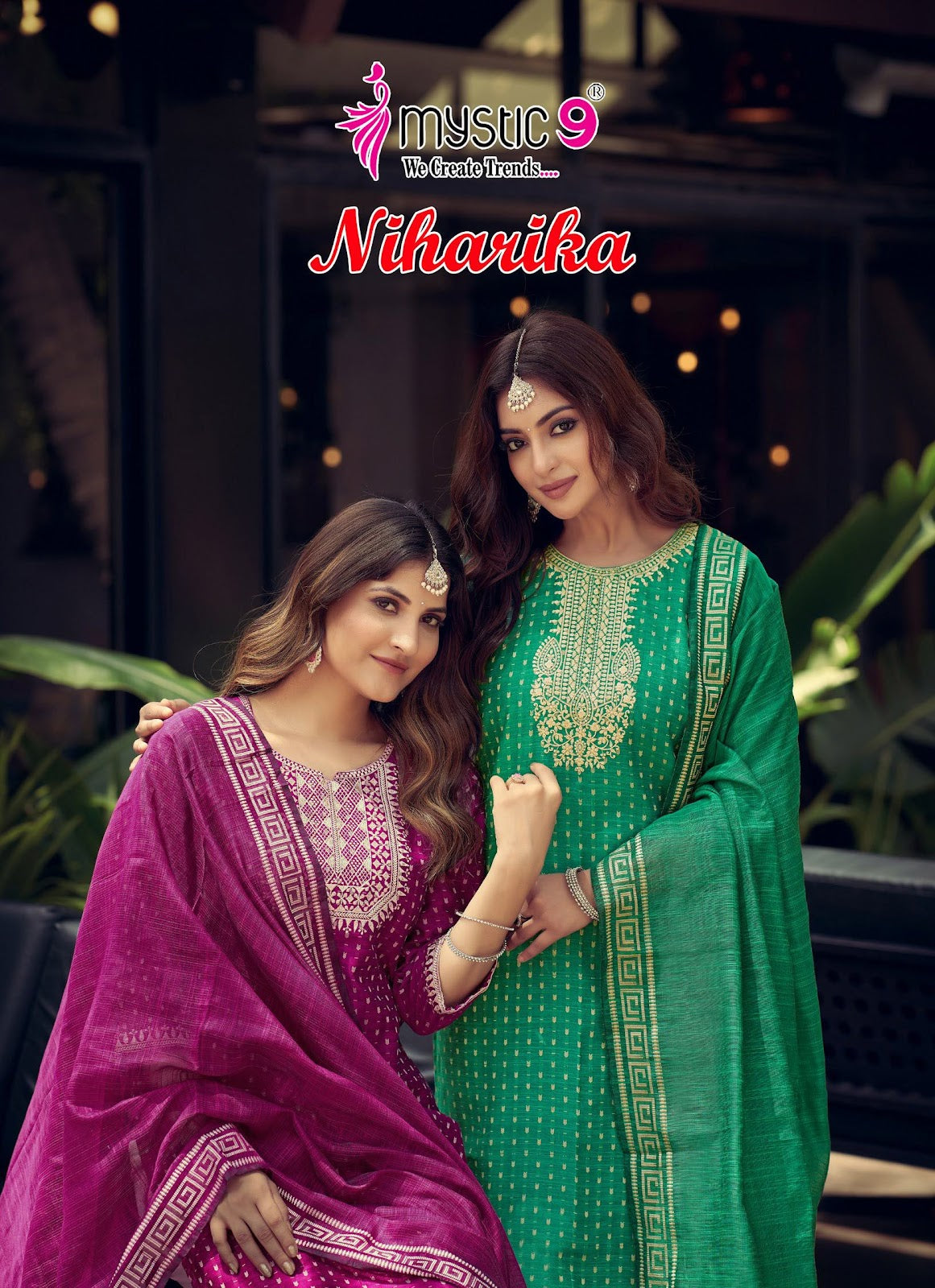 Niharika Vol 1 Mystic 9 Roman Silk Readymade Pant Style Suits Exporter