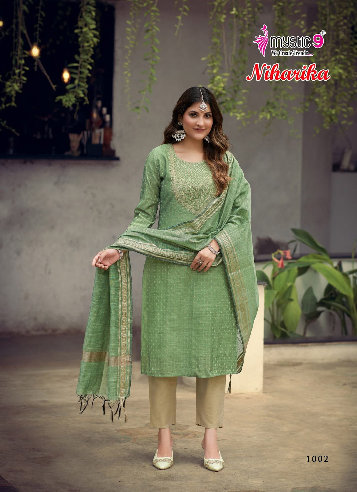 Niharika Vol 1 Mystic 9 Roman Silk Readymade Pant Style Suits Exporter