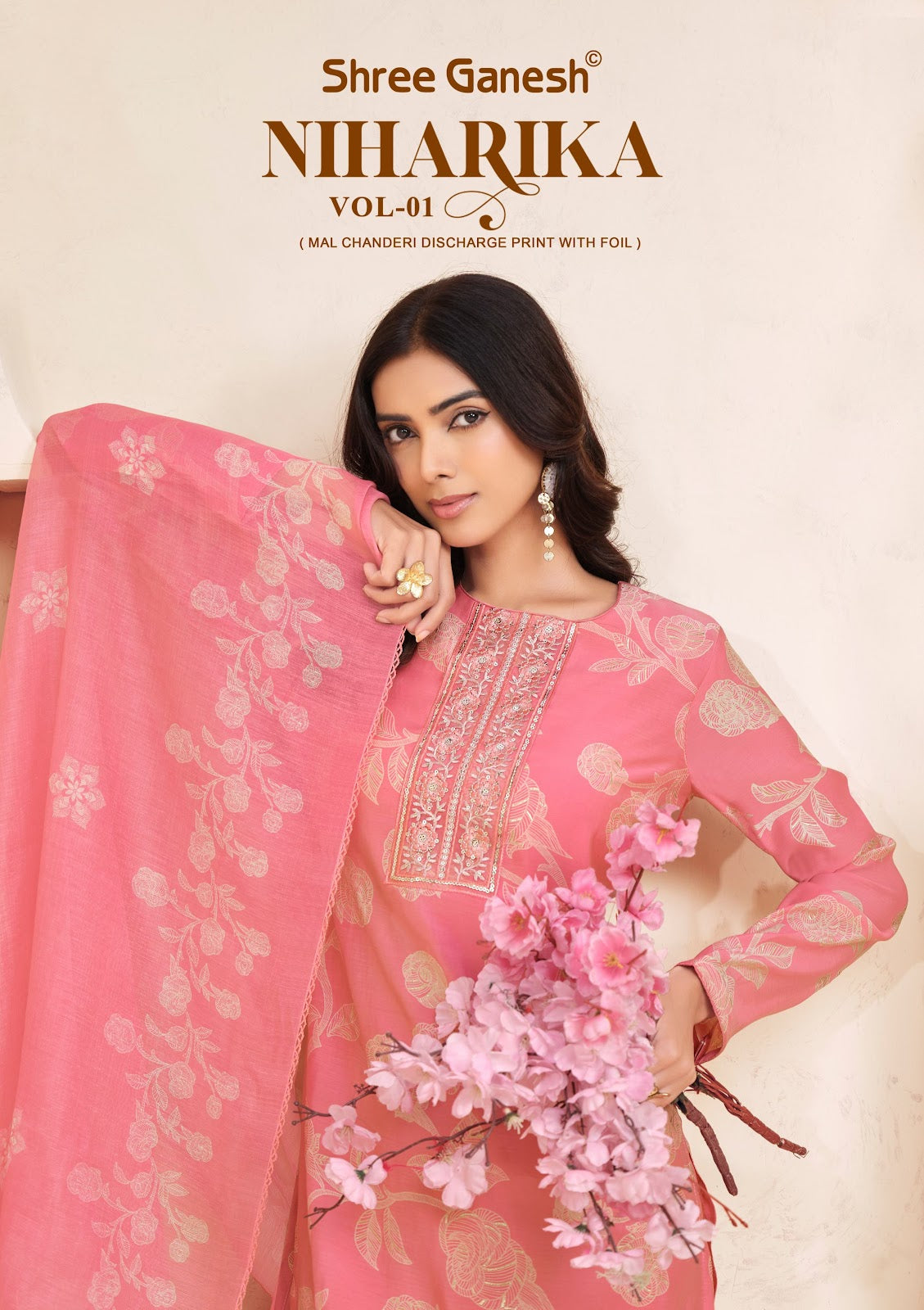 Niharika Vol 1 Shree Ganesh Chanderi Readymade Pant Style Suits Exporter Ahmedabad