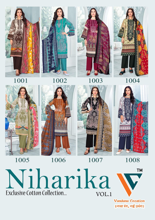 Niharika Vol 1 Vandana Creation Cotton Karachi Salwar Suits Wholesaler