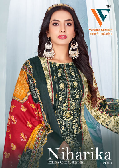Niharika Vol 1 Vandana Creation Cotton Karachi Salwar Suits Wholesaler