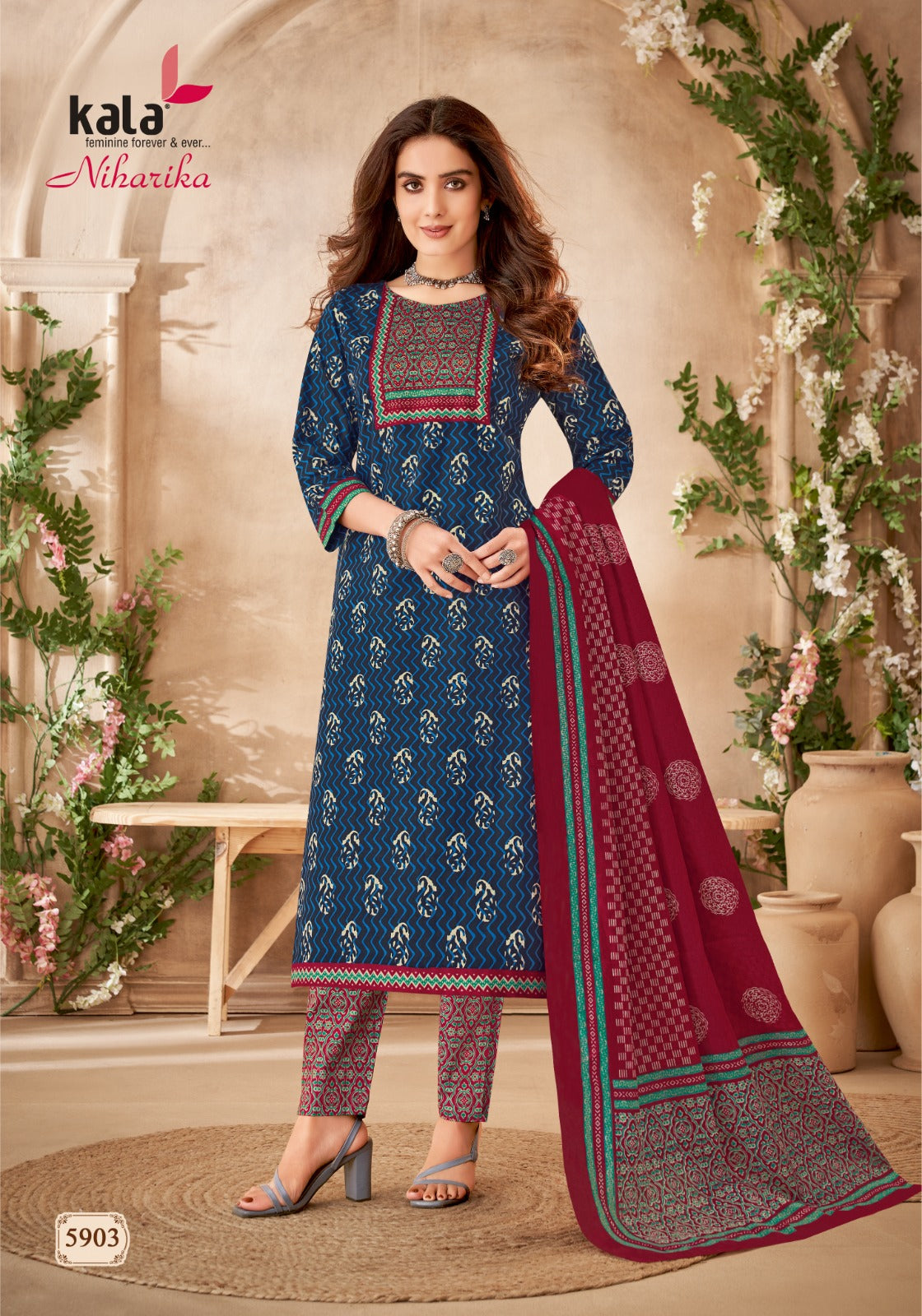 Niharika Vol 2 Kala Cotton Readymade Pant Style Suits Wholesale Rate