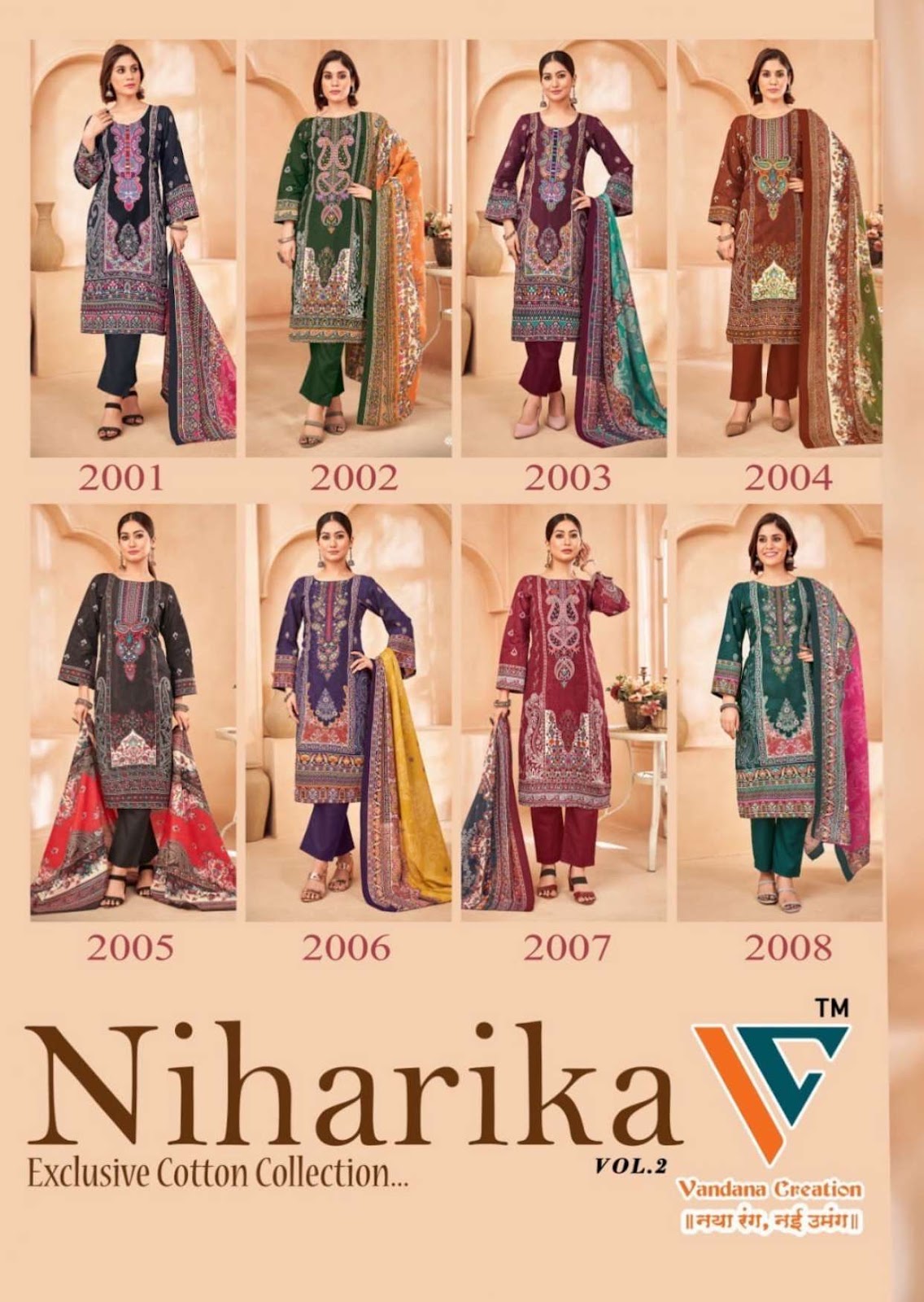 Niharika Vol 2 Vandana Creation Cotton Karachi Salwar Suits Manufacturer