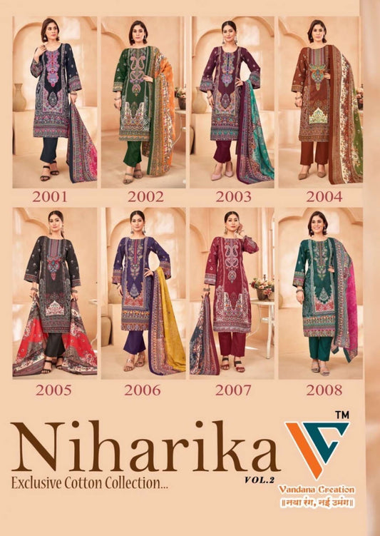 Niharika Vol 2 Vandana Creation Cotton Karachi Salwar Suits Manufacturer