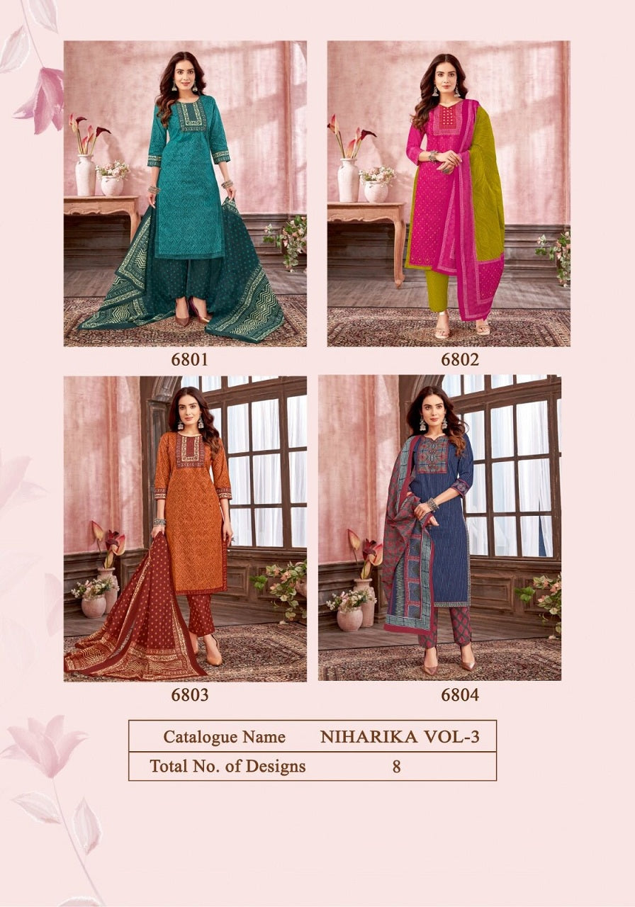 Niharika Vol 3 Kala Readymade Cotton Pant Suits Wholesaler Gujarat