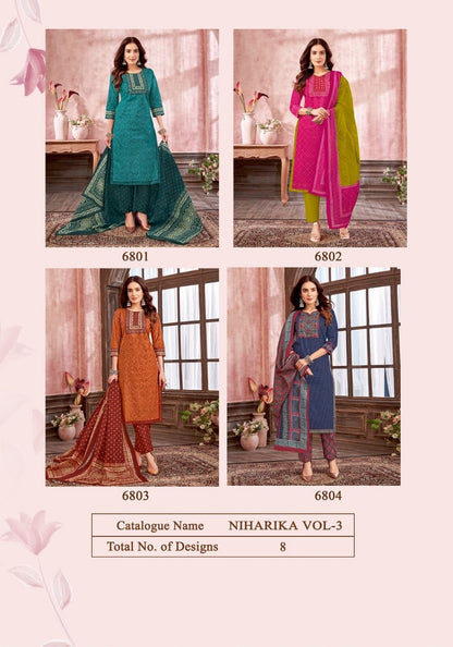 Niharika Vol 3 Kala Readymade Cotton Pant Suits Wholesaler Gujarat