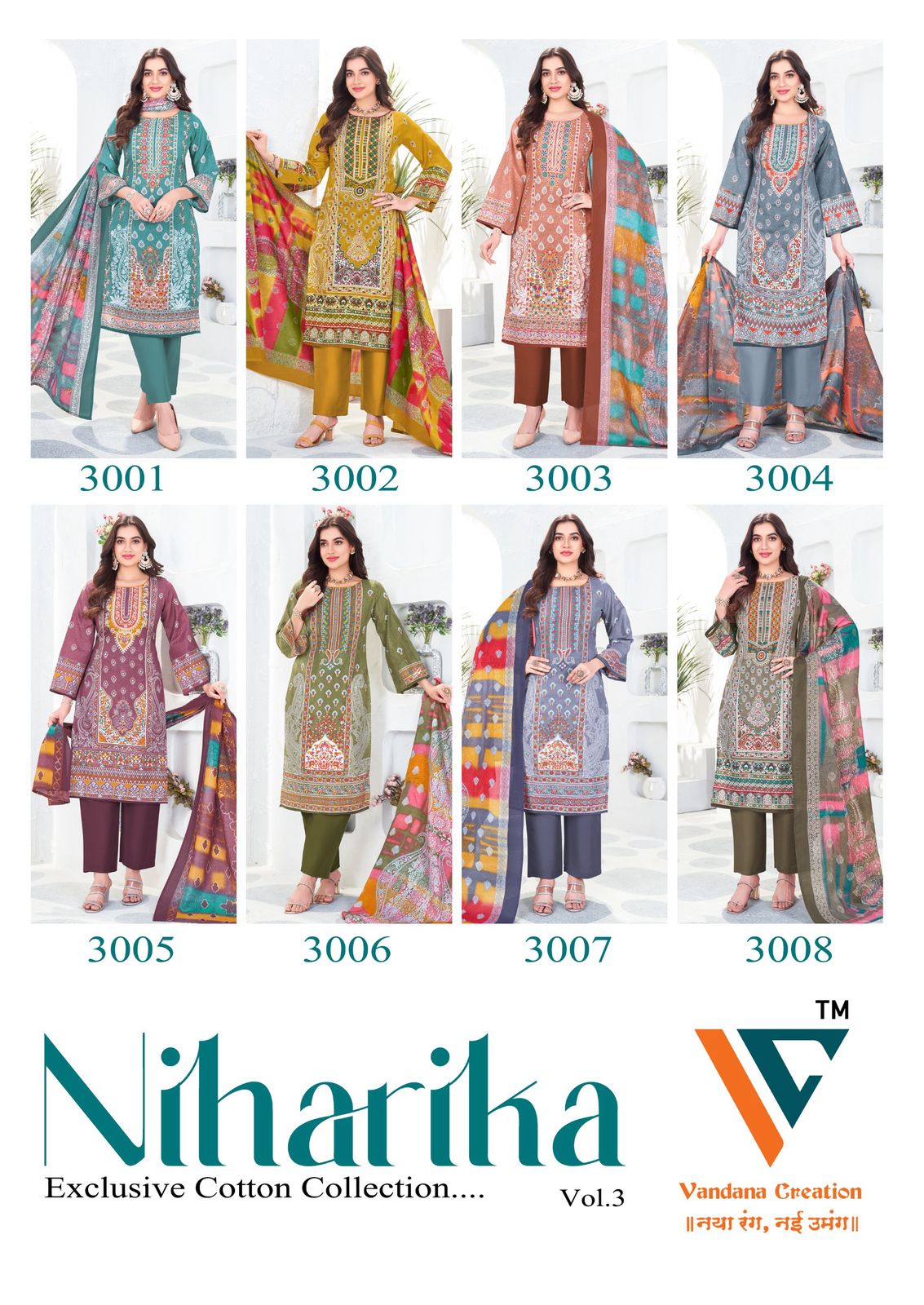 Niharika Vol 3 Vandana Creation Cotton Karachi Salwar Suits Exporter