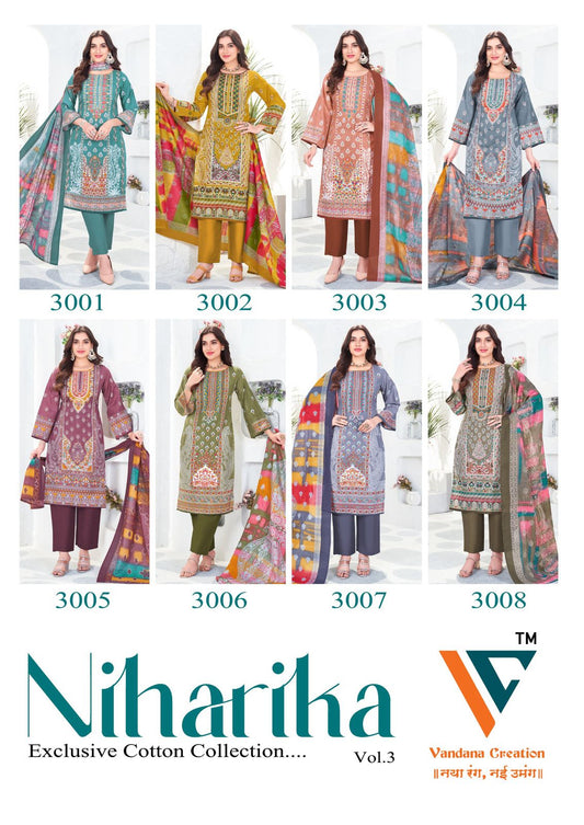 Niharika Vol 3 Vandana Creation Cotton Karachi Salwar Suits Exporter