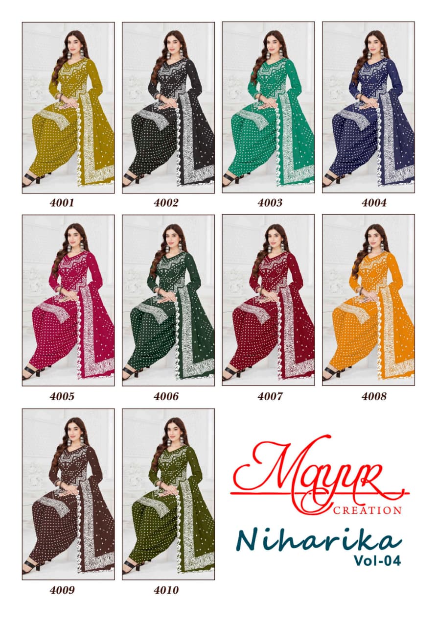 Niharika Vol 4 Mayur Creation Cotton Dress Material Supplier