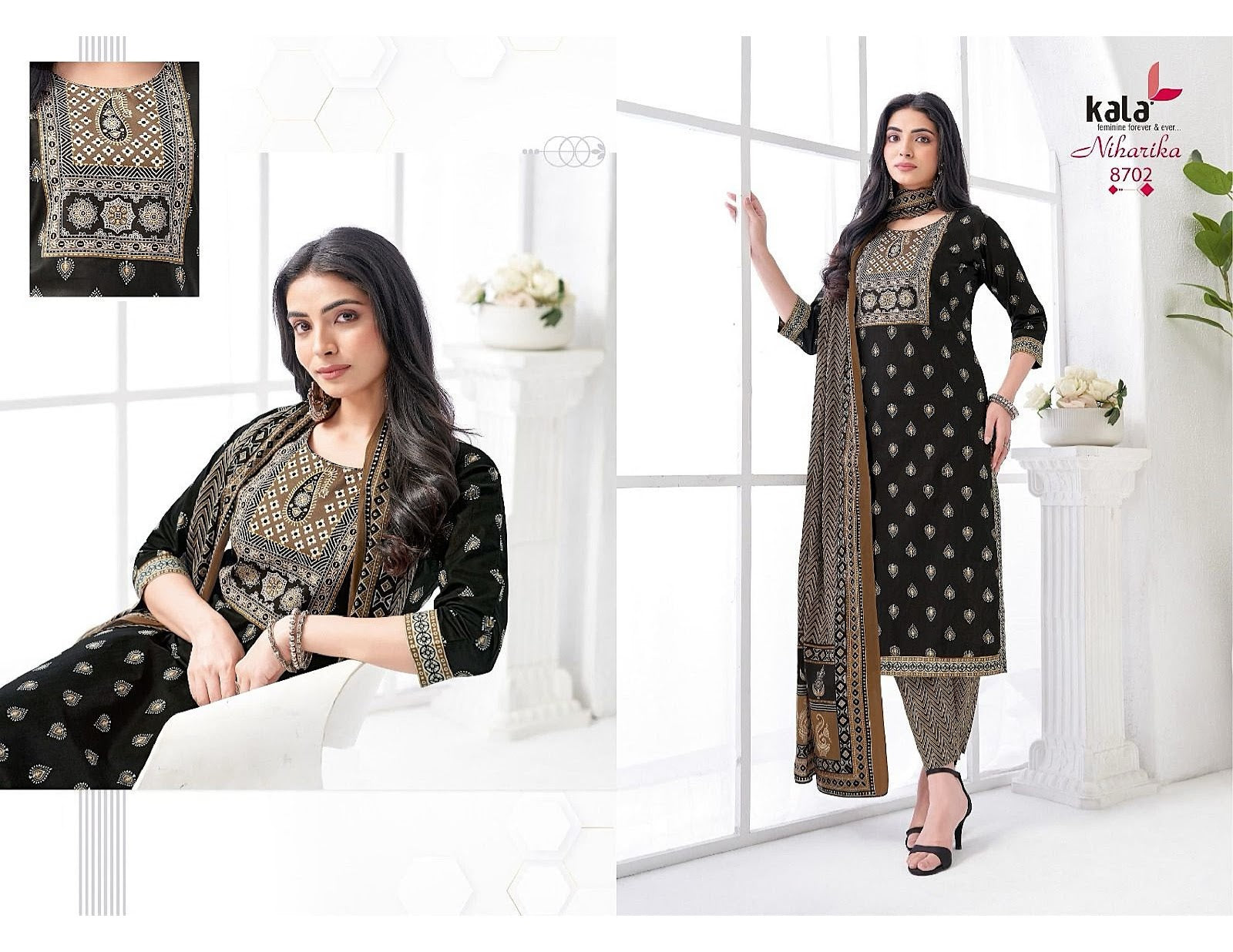 Niharika Vol 5 Kala Readymade Cotton Pant Suits Exporter Gujarat