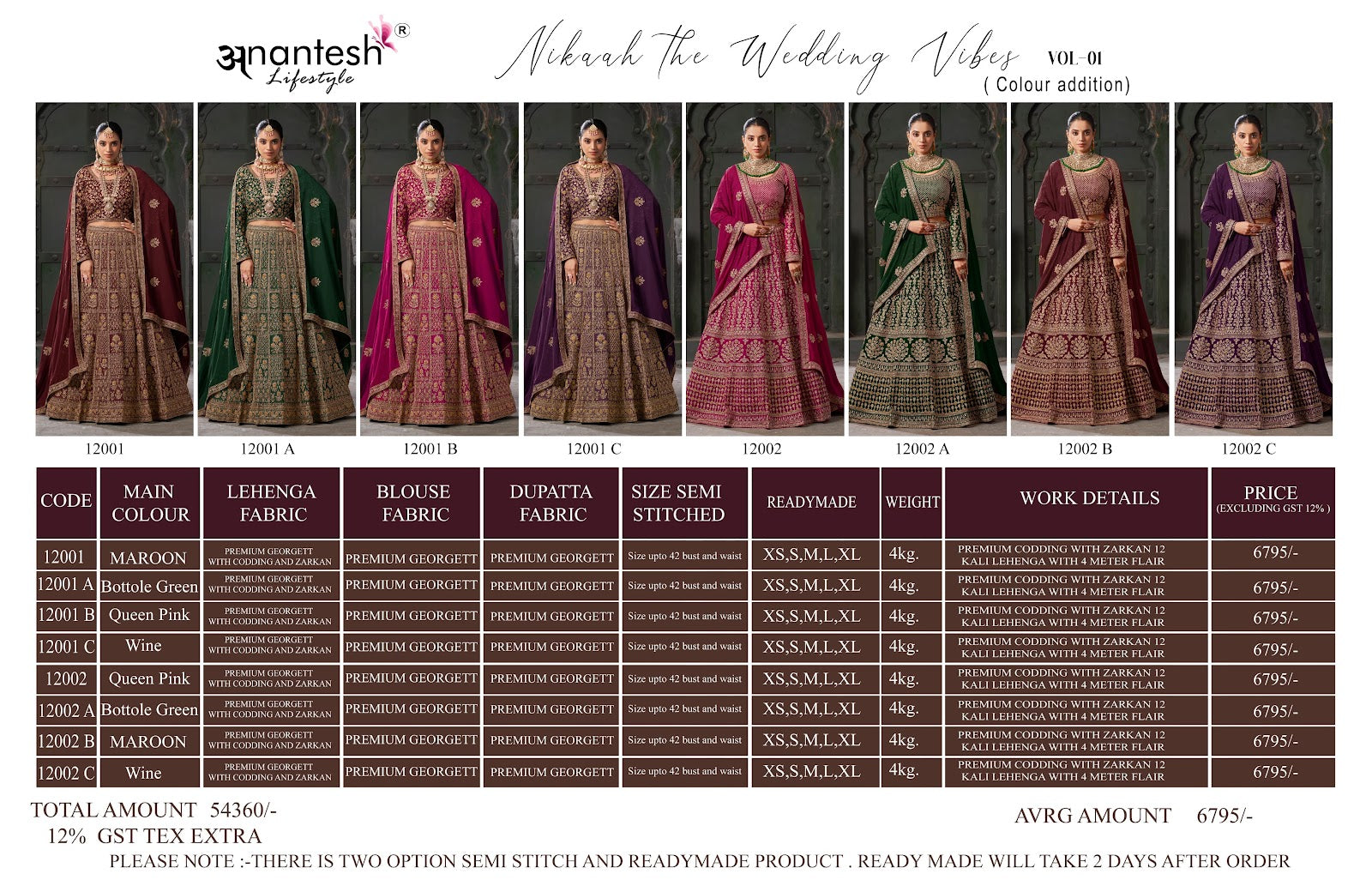 Nikaah The Wedding Vibes Vol 1 Anantesh Georgette Readymade Lehenga Choli Exporter India