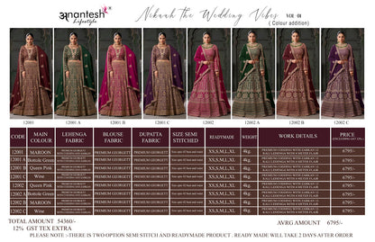 Nikaah The Wedding Vibes Vol 1 Anantesh Georgette Readymade Lehenga Choli Exporter India