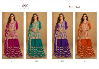Nikhaar Rasalika Chinnon Silk Readymade Lehenga Choli Wholesale