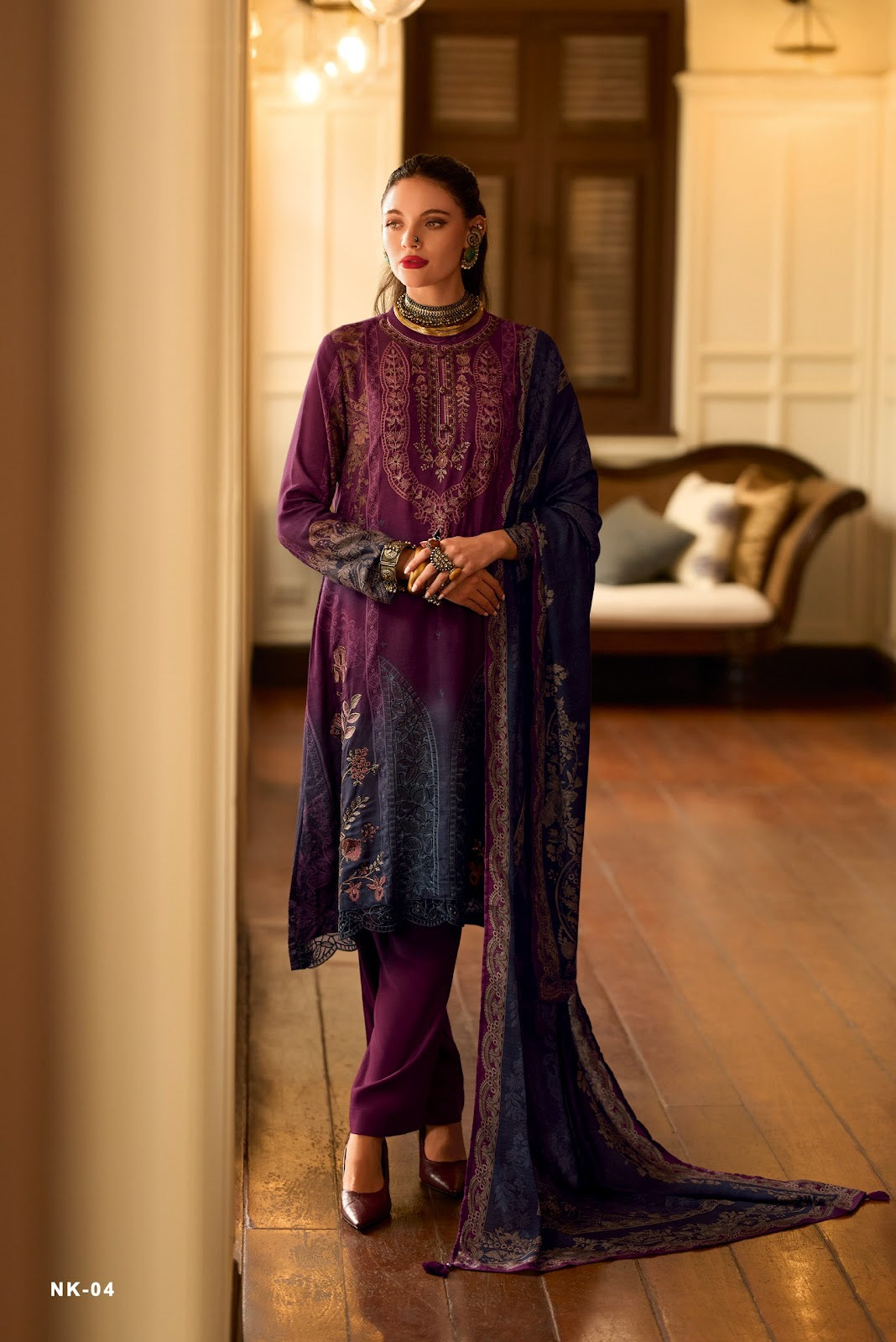Nikhaar Varshaa Viscose Muslin Pant Style Suits Wholesaler