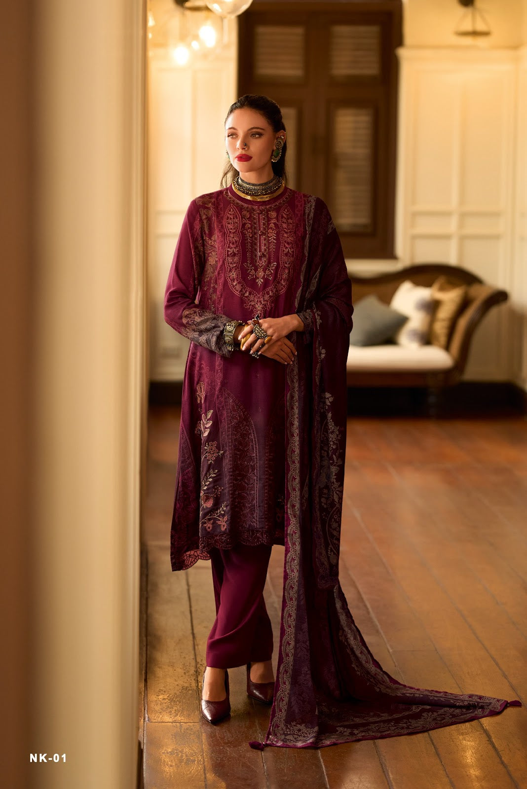 Nikhaar Varshaa Viscose Muslin Pant Style Suits Wholesaler