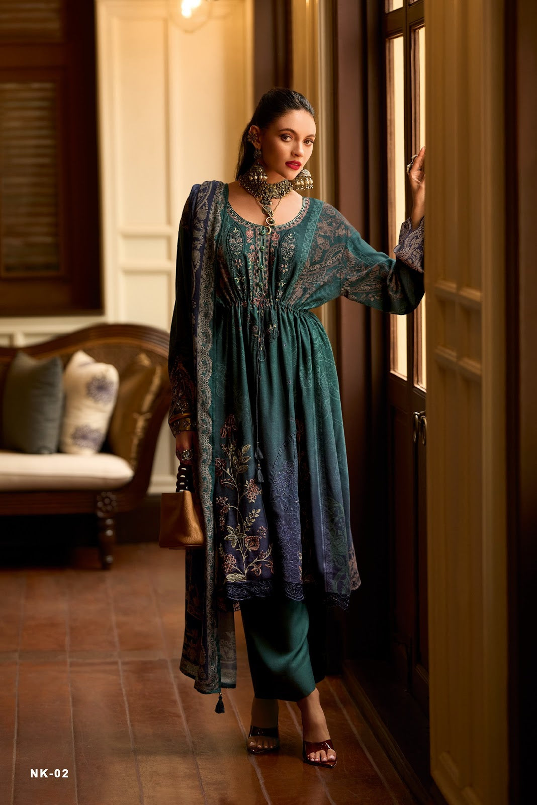 Nikhaar Varshaa Viscose Muslin Pant Style Suits Wholesaler