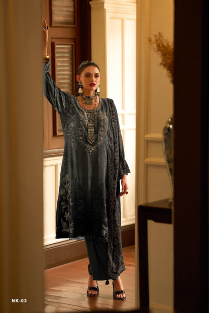 Nikhaar Varshaa Viscose Muslin Pant Style Suits Wholesaler