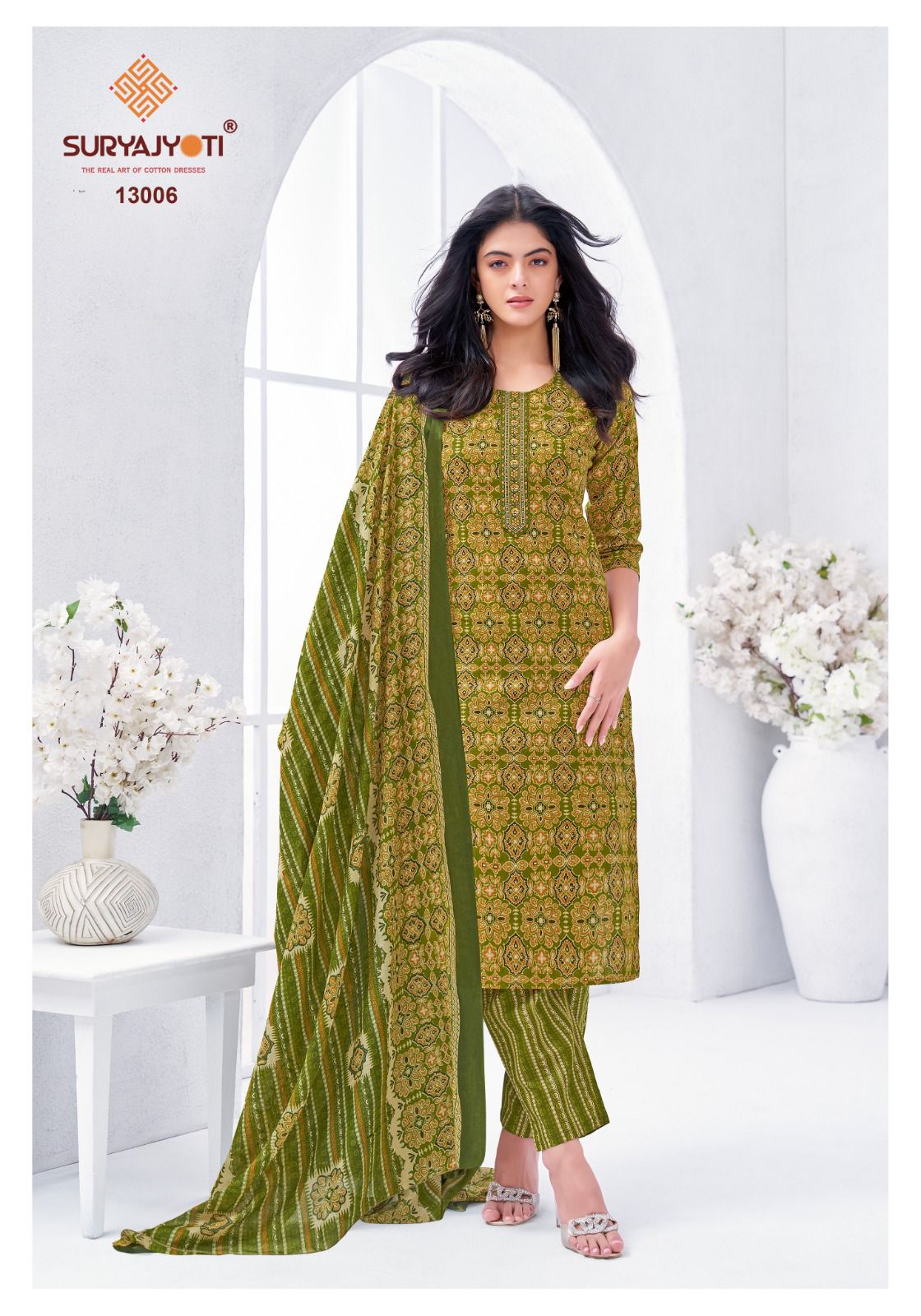 Nikhaar Vol 13 Suryajyoti Readymade Cotton Pant Suits Wholesaler Ahmedabad