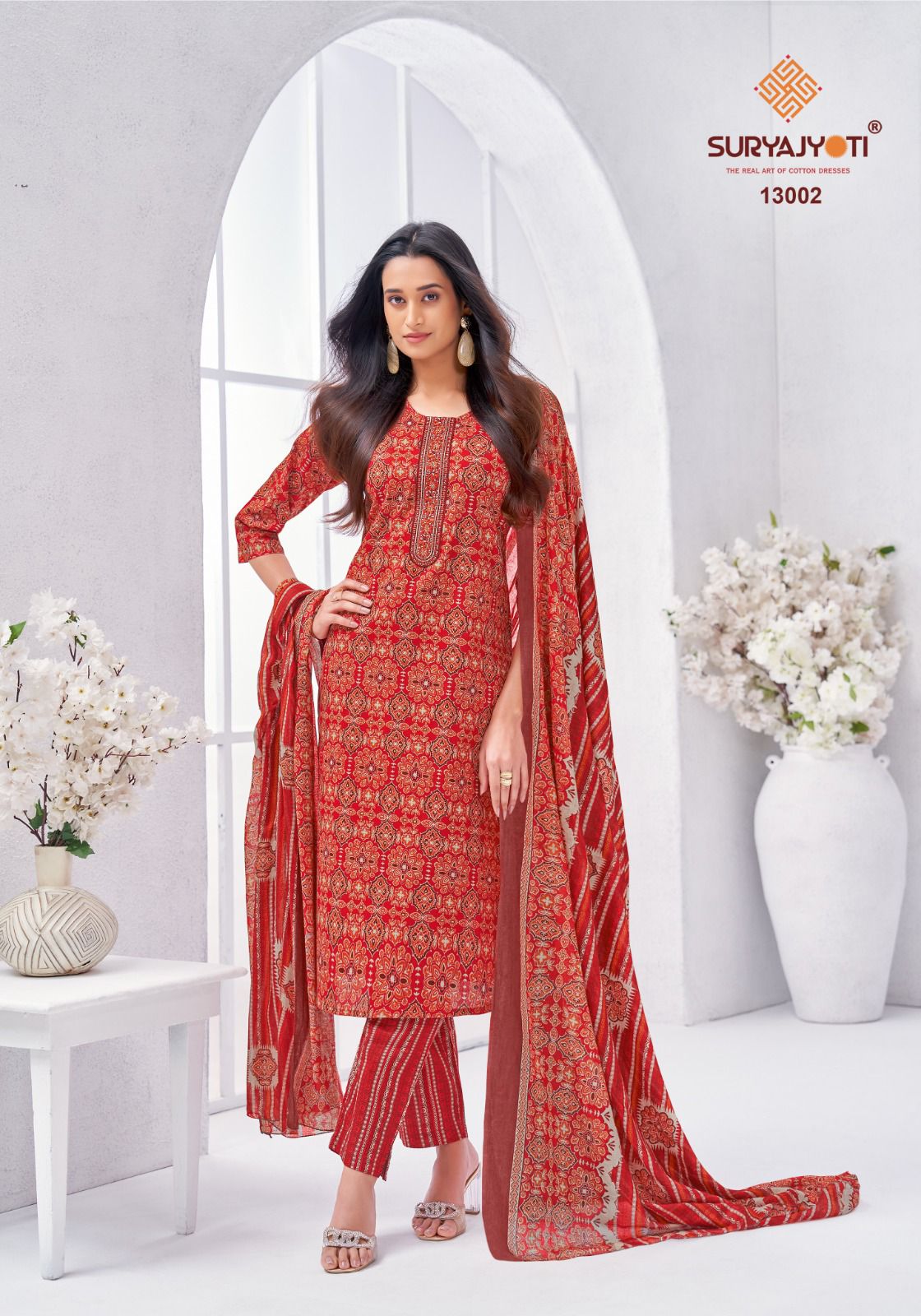 Nikhaar Vol 13 Suryajyoti Readymade Cotton Pant Suits Wholesaler Ahmedabad