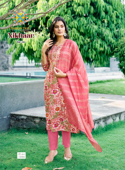 Nikhaar Vol 1 Passion Tree Rayon Readymade Pant Style Suits Exporter Ahmedabad