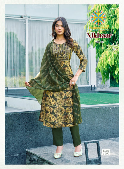 Nikhaar Vol 1 Passion Tree Rayon Readymade Pant Style Suits Exporter Ahmedabad