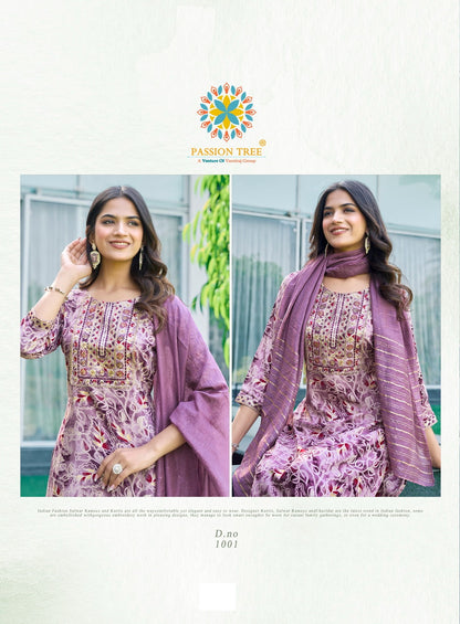 Nikhaar Vol 1 Passion Tree Rayon Readymade Pant Style Suits Exporter Ahmedabad