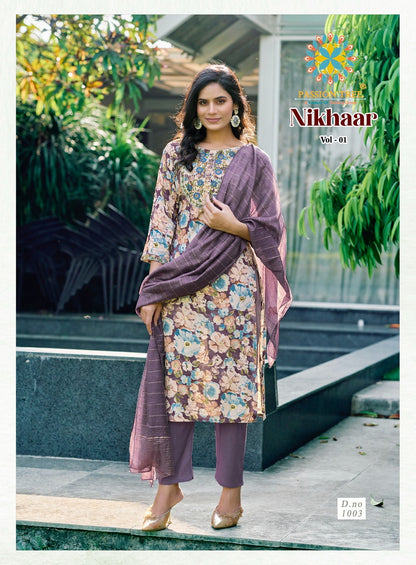 Nikhaar Vol 1 Passion Tree Rayon Readymade Pant Style Suits Exporter Ahmedabad