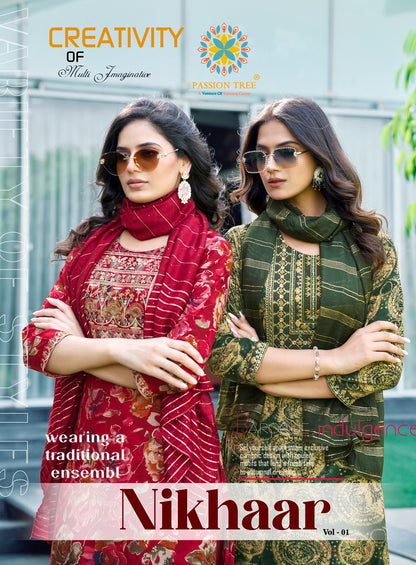 Nikhaar Vol 1 Passion Tree Rayon Readymade Pant Style Suits Exporter Ahmedabad