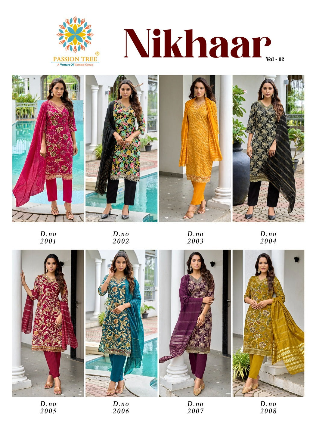 Nikhaar Vol 2 Passion Tree Heavy Rayon Readymade Pant Style Suits Wholesaler Gujarat