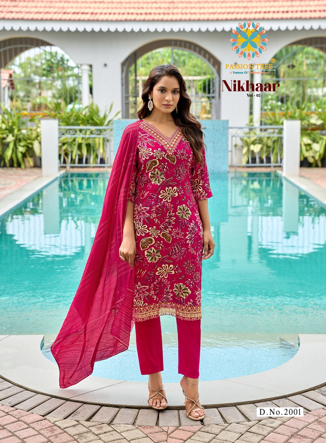 Nikhaar Vol 2 Passion Tree Heavy Rayon Readymade Pant Style Suits Wholesaler Gujarat