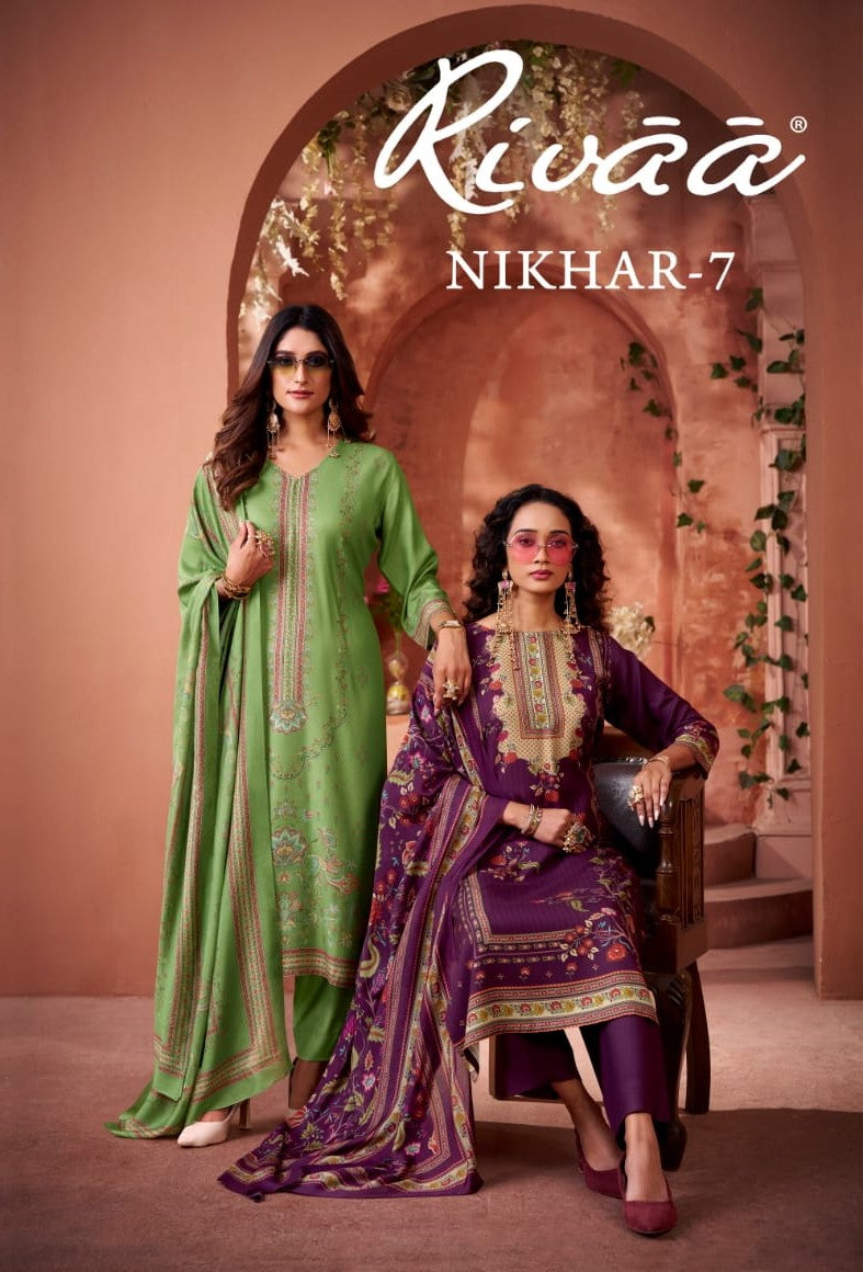 Nikhar 7 Rivaa Pashmina Suits Exporter