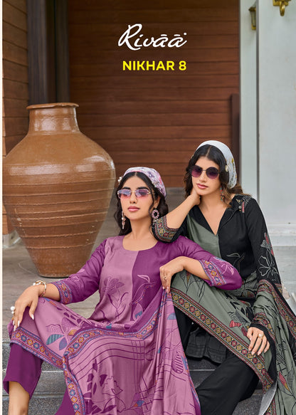 Nikhar 8 Rivaa Viscose Pashmina Suits Manufacturer