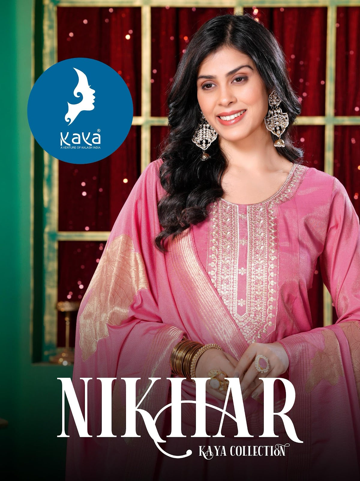 Nikhar Kaya Roman Simmer Readymade Anarkali Suits Supplier Ahmedabad