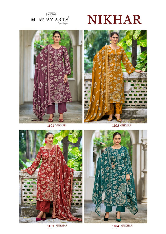 Nikhar Mumtaz Arts Viscose Pashmina Suits Exporter India