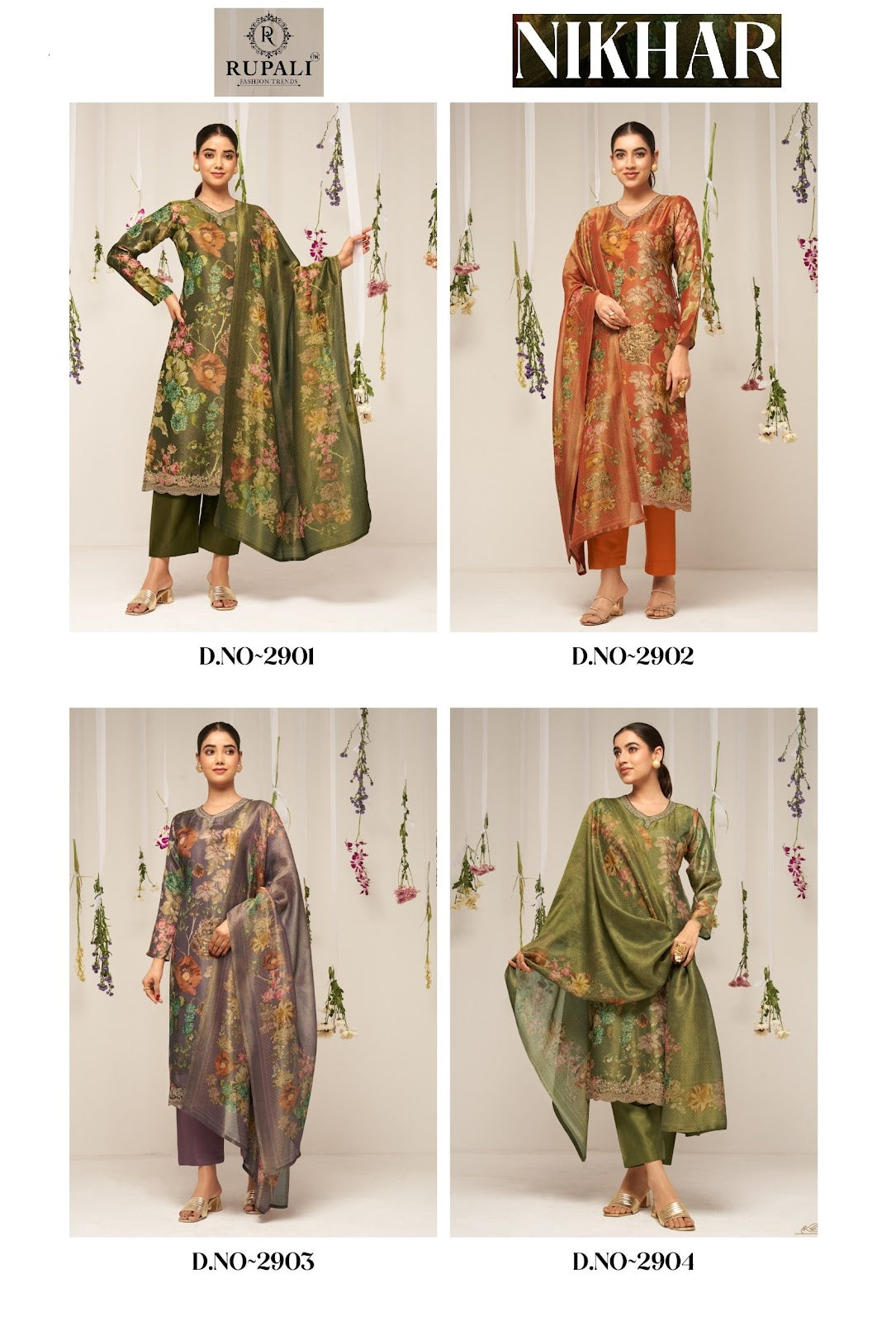 Nikhar Rupali Pure Viscose Muslin Pant Style Suits Exporter