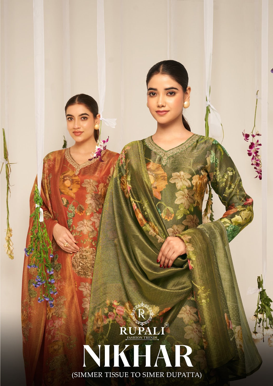 निखार रूपाली शुद्ध विस्कोस मलमल पैंट स्टाइल सूट निर्यातक